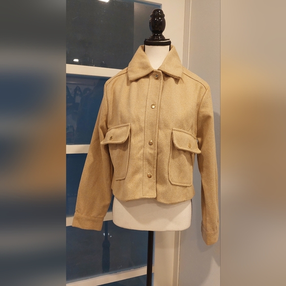 Fashion Nova Jackets & Blazers - Fashion Nova Tan Blazer with Gold Accents